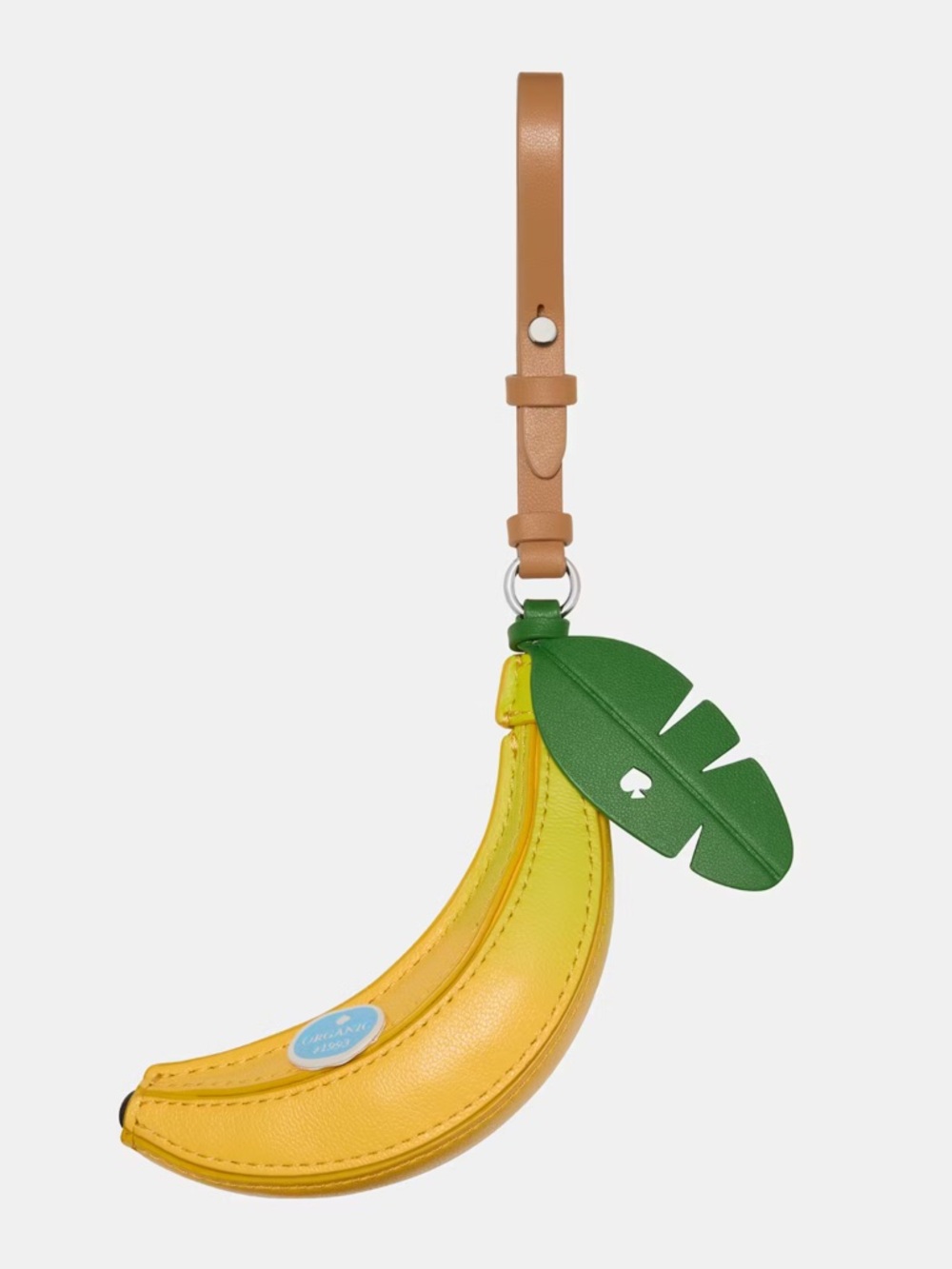 kate spade Yellow Banana Luggage Tag with Green Leaf Charm